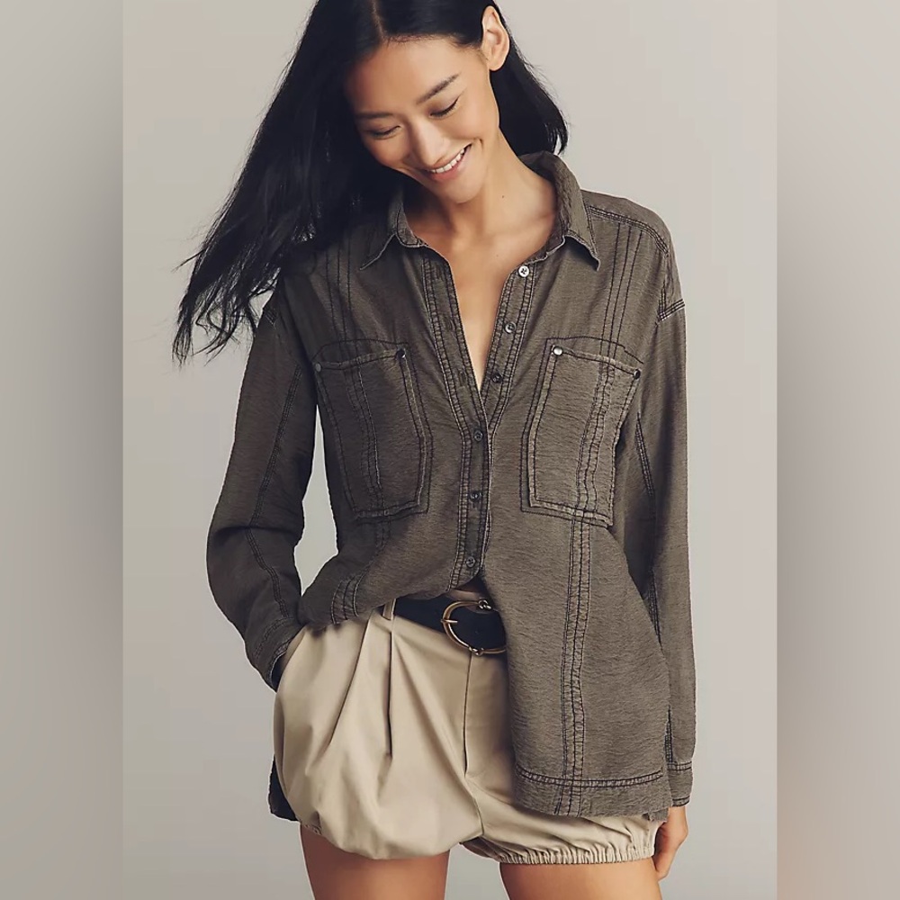 Anthropologie button down utility shirt